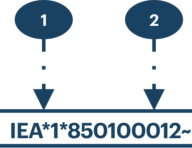 Labeled diagram of the IEA interchange control trailer segment fields.